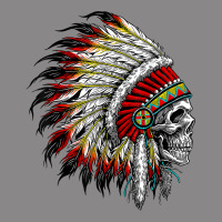 Native American Indian Chief Skull Motorcycle Headdress  T Shirt Vintage Tee | Teevron