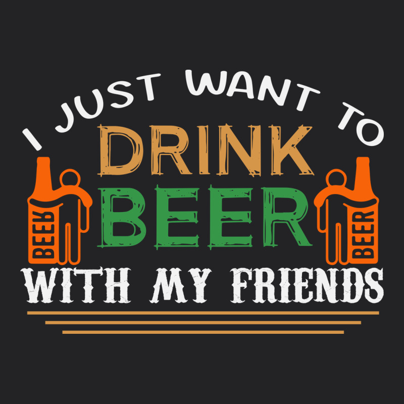I Just Want To Drink With My Friends Vintage Tee by linhVisuals | Teevron