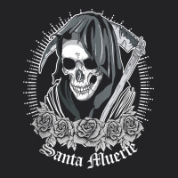 Santa Muerte Female Deity Mexican Satanic Dead Sugar Skull Tank Top Vintage Tee | Teevron