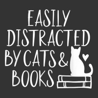 easily distracted by cats and books   cute book lover t shirt | Teevron
