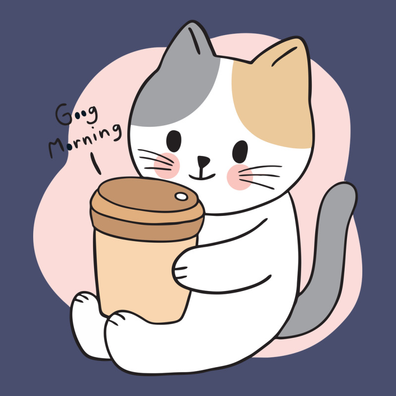 Cat Drinking Coffee Kitten Kawaii Japanese Kitty Vintage Tee by linhVisuals | Teevron