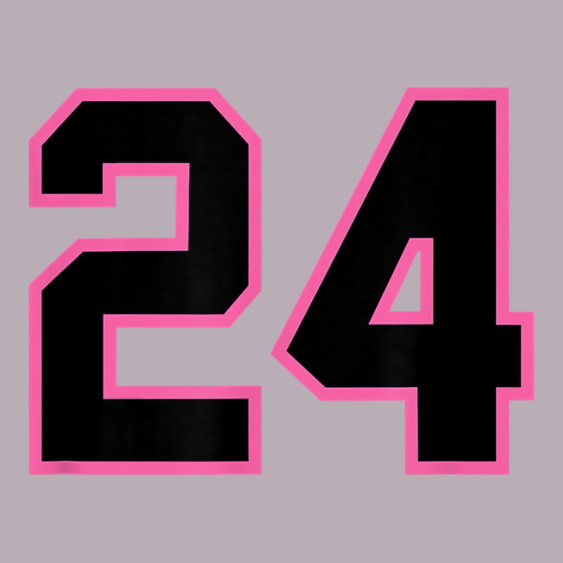 Number 24 Sports Jersey Athlete Fan Pink Black Lucky Number T Shirt Vintage Tee by linhVisuals | Teevron