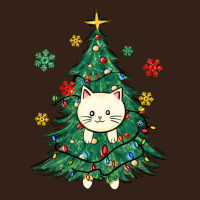 Christmas Tree Cat Heavy Core Tee | Teevron
