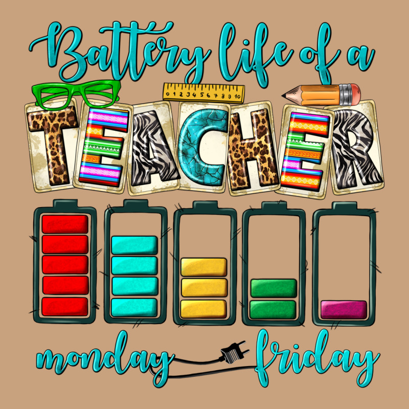 Battery Life Of A Teacher Monday Friday Vintage Tee by NancyCooperArtShop | Teevron