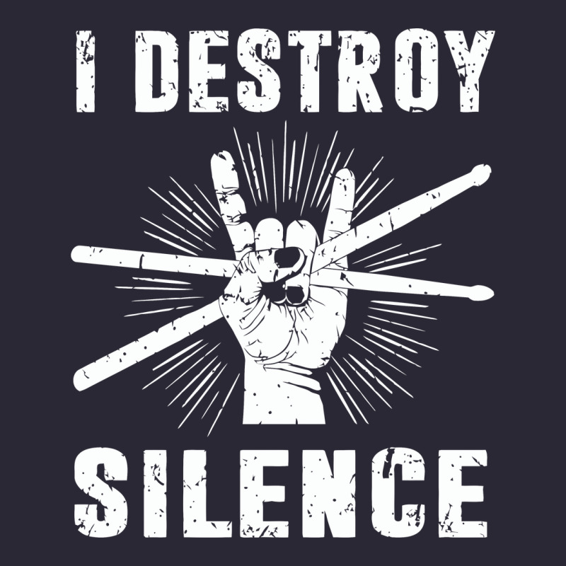I Destroy Silence Drum Set Drummer Gift Vintage Tee by linhVisuals | Teevron