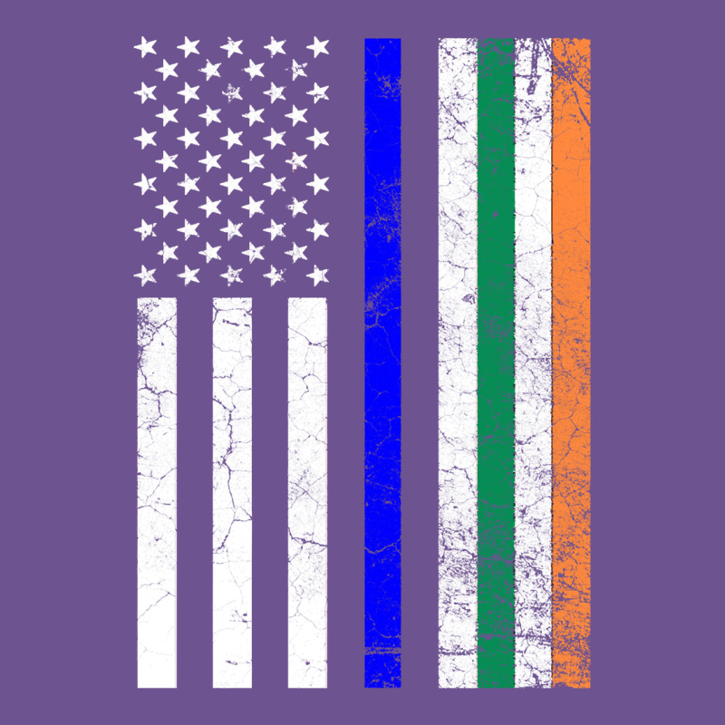 Irish American Flag Thin Blue Line Police St. Patrick's Day Long Sleev Vintage Tee by linhVisuals | Teevron