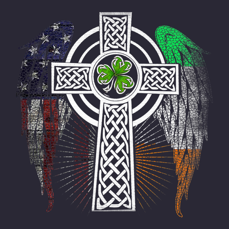 Irish American Usa Flag Celtic Cross St Patrick's Day Premium T Shirt Vintage Tee by linhVisuals | Teevron