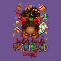 Santa's Favorite Medicaid Analyst Afro Messy Bun Vintage Tee | Teevron