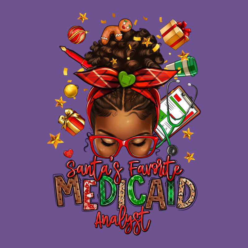 Santa's Favorite Medicaid Analyst Afro Messy Bun Vintage Tee by texasbilliewilder | Teevron