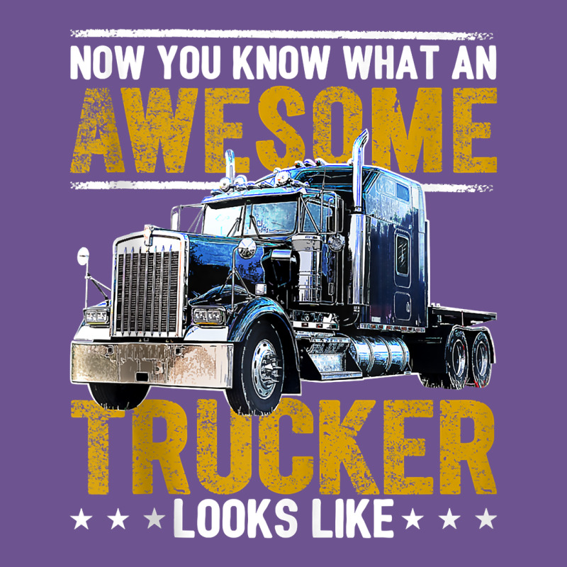 Awesome Trucker Big Rig Semi Trailer Truck Driver Gift Men Tank Top Vintage Tee by linhVisuals | Teevron