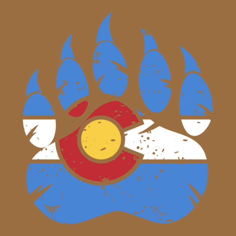 Colorado State Flag Bear Paw Print Pocket Place Vintage Tee by linhVisuals | Teevron
