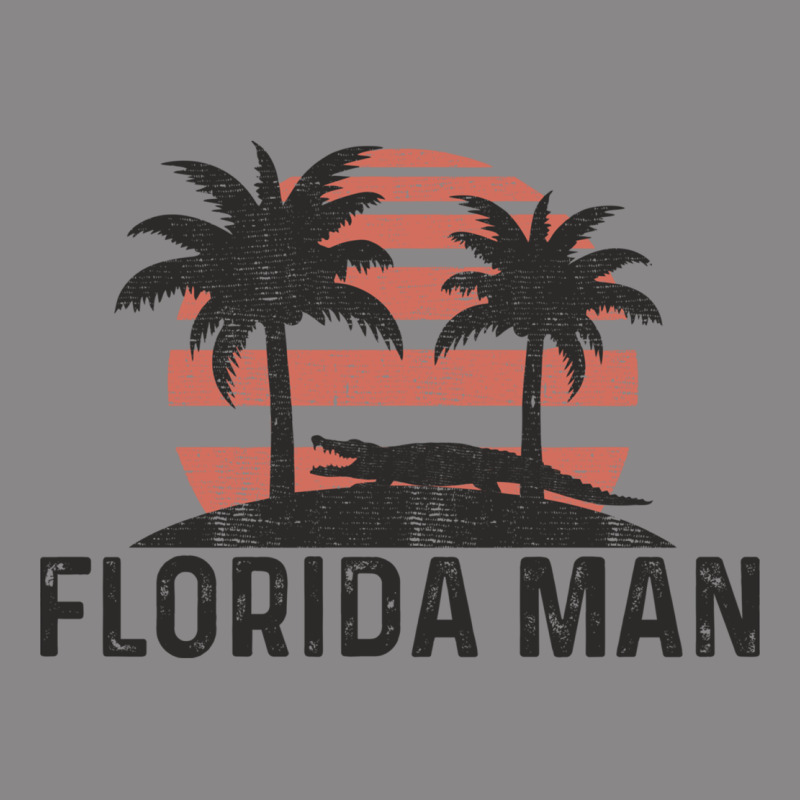 Florida Man State Funny Meme Vintage Palm Trees And Sunset Retro Sun Vintage Tee by linhVisuals | Teevron