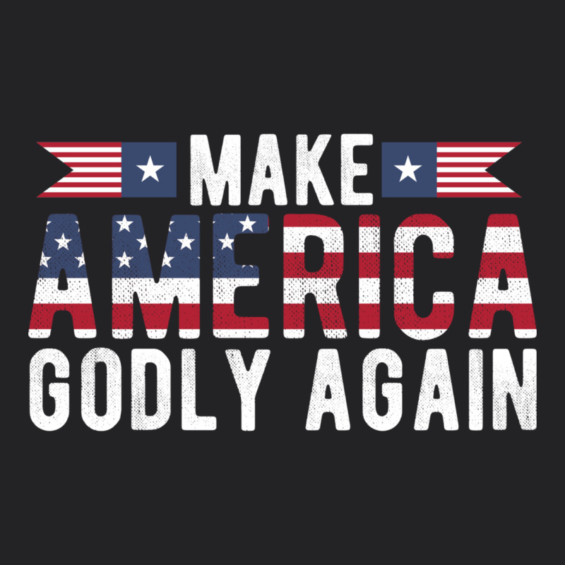 Make America Godly Again American Flag Letters Christian Quote Vintage Tee by linhVisuals | Teevron