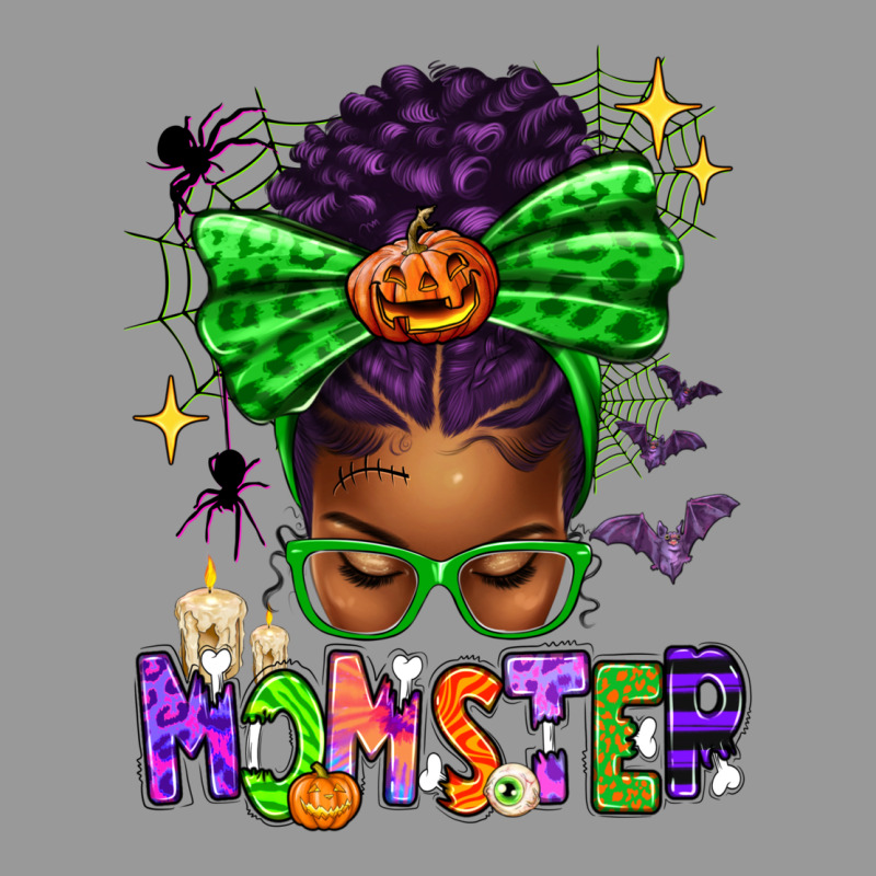 Halloween Afro Messy Bun Momster Vintage Hoodie by texasbilliewilder | Teevron