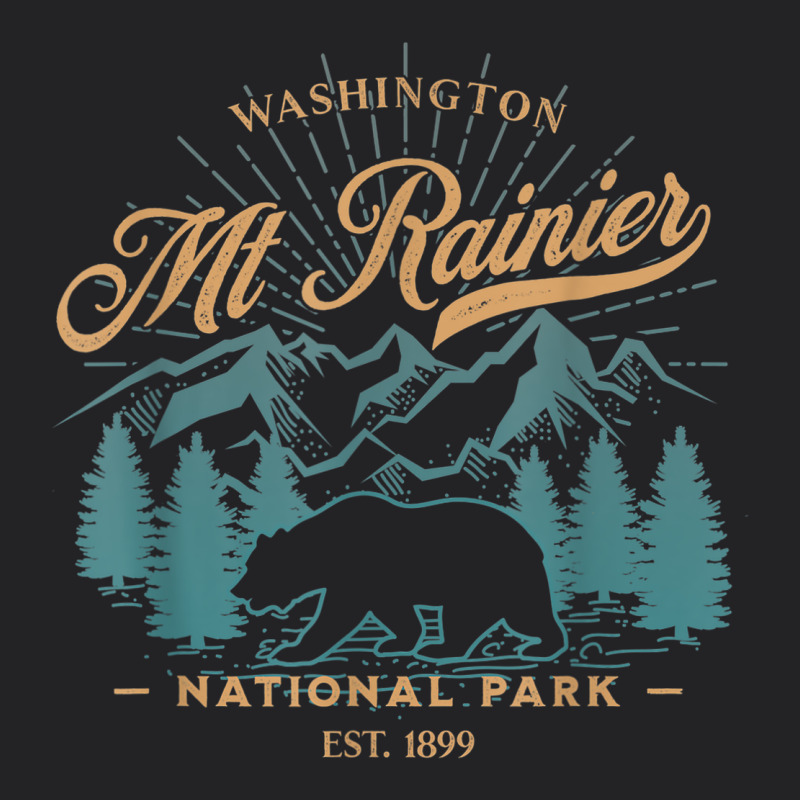 Mount Rainier National Park Washington Usa Vacation Hiking Vintage Tee by linhVisuals | Teevron