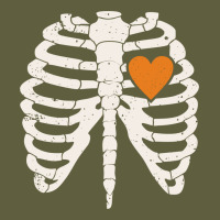 Skeleton Rib Case Orange Pumpkin Heart Vintage Halloween Anatomy Costu Vintage Tee | Teevron