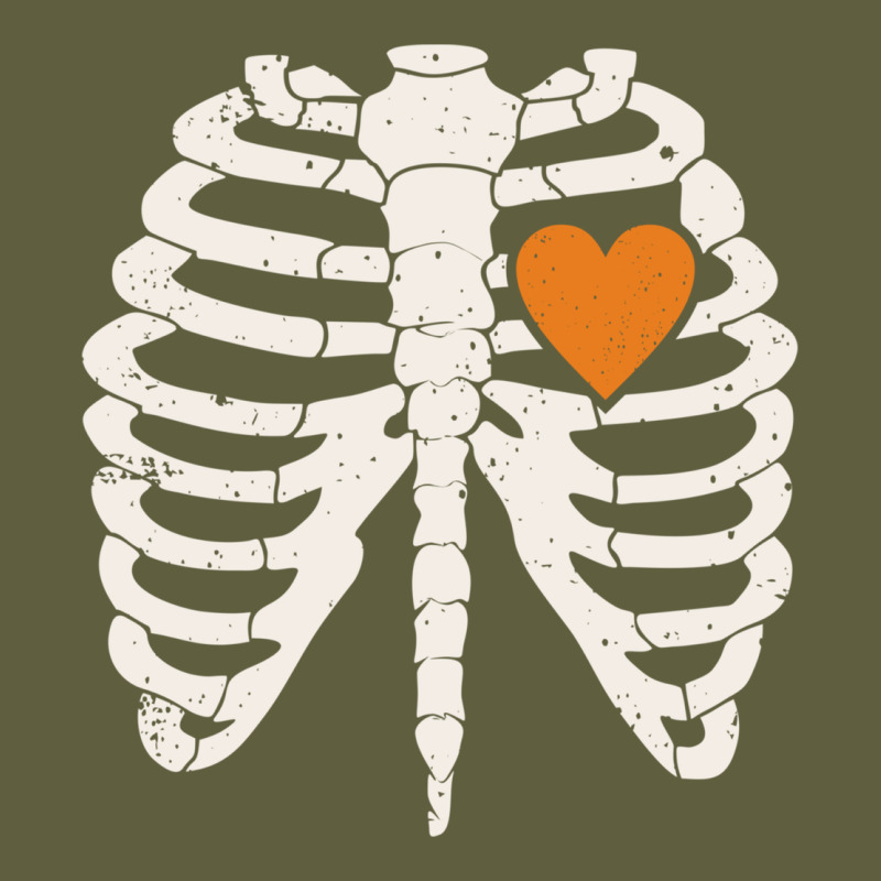 Skeleton Rib Case Orange Pumpkin Heart Vintage Halloween Anatomy Costu Vintage Tee by linhVisuals | Teevron