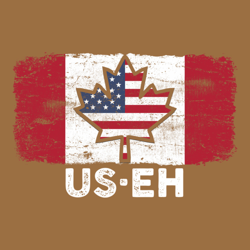 Us Eh American Canadian Flag Canada Day Leaf With Usa Flag Inside Vintage Tee by linhVisuals | Teevron