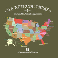Us National Parks Map Colorful With All 59 National Parks Vintage Tee | Teevron