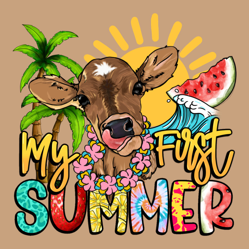 My First Summer Baby Cow Vintage Tee by NancyCooperArtShop | Teevron
