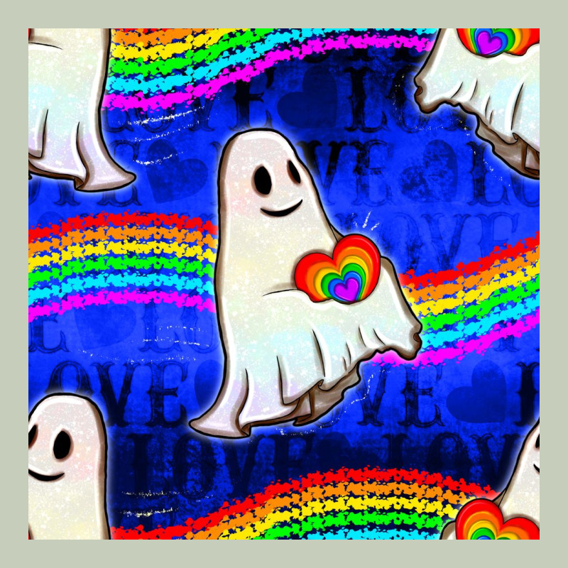 Pride Lgbtq Ghosts And Heart With Rainbow Seamless Ladies Tee by BundleAndBundleShop | Teevron