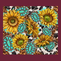 Turquoise Sunflowers With Gemstones Long Sleeve Tee | Teevron