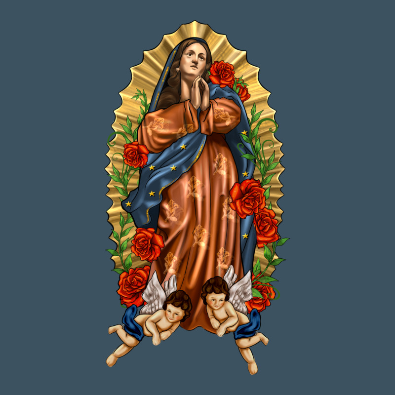 Lady Of Guadalupe With Roses Urban Heavy Tee by texasbilliewilder | Teevron