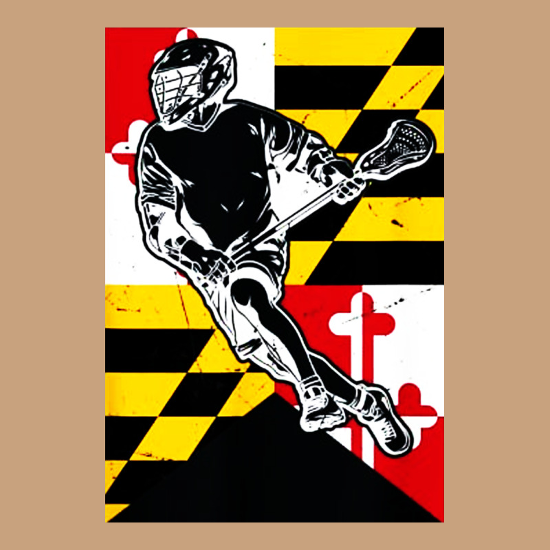 Lacrosse Player Maryland Flag Lax Lacrosse Stick Retro Vintage Tee by linhVisuals | Teevron