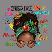 Afro Messy Bun Teach Inspire Love Teacher Blessed Vintage Tee | Teevron