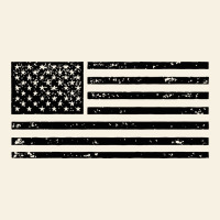 Black American Flag Distressed Effect Minimalist Premium Vintage Tee | Teevron