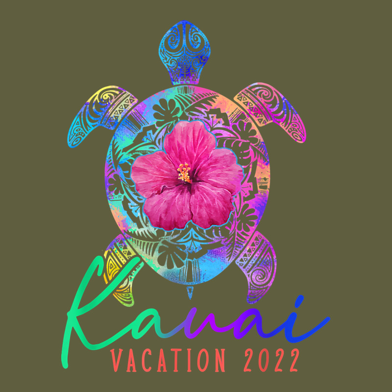 Kauai Hawaii Vacation 2022 Sea Turtle Flower Tropical T Shirt Vintage Tee by linhVisuals | Teevron