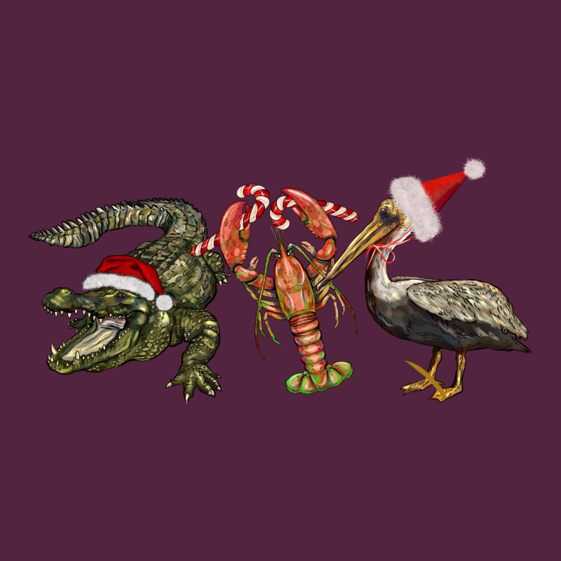 Christmas Alligator Pelican Crawfish Urban Hoodie by BarkalooDesign | Teevron