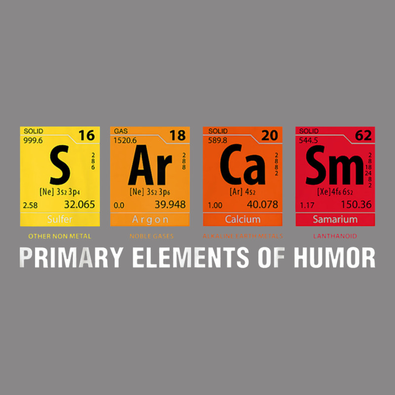 Sarcasm Elements Of Humor Periodic Table Graphic Vintage Tee by linhVisuals | Teevron