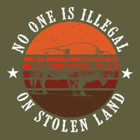 No One Is Illegal On Stolen Land 4th Of July Bison Vintage Tee | Teevron