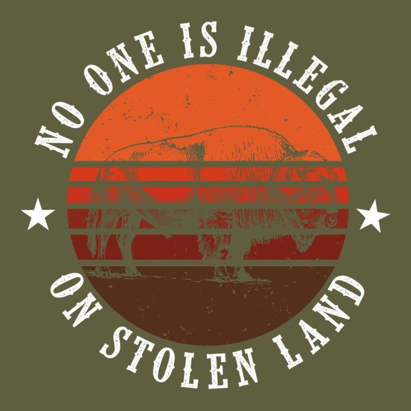 No One Is Illegal On Stolen Land 4th Of July Bison Vintage Tee by linhVisuals | Teevron