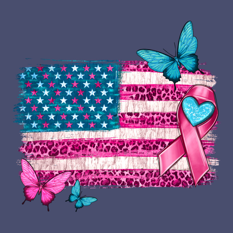 American Flag Breast Cancer With Ribbon Vintage Tee by texasbilliewilder | Teevron