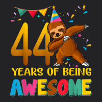 44 Years Old Birthday Sloth Dabbing 44th Birthday Sloth Vintage Tee | Teevron