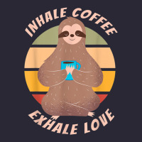 Inhale Coffee Exhale Love Sloth Namaste Yoga Lover Vintage Tee | Teevron