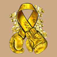 Childhood Cancer Yellow Ribbon With Boxing Gloves Vintage Hoodie | Teevron