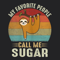 Womens My Favorite People Call Me Sugar Cute Sloth Lover Grandma Vintage Tee | Teevron