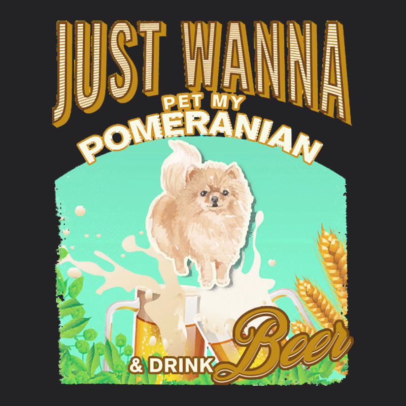 Pommeranian T  Shirt Dog Owner, Just Wanna Pet My Pommeranian & Drink Vintage Tee by linhVisuals | Teevron