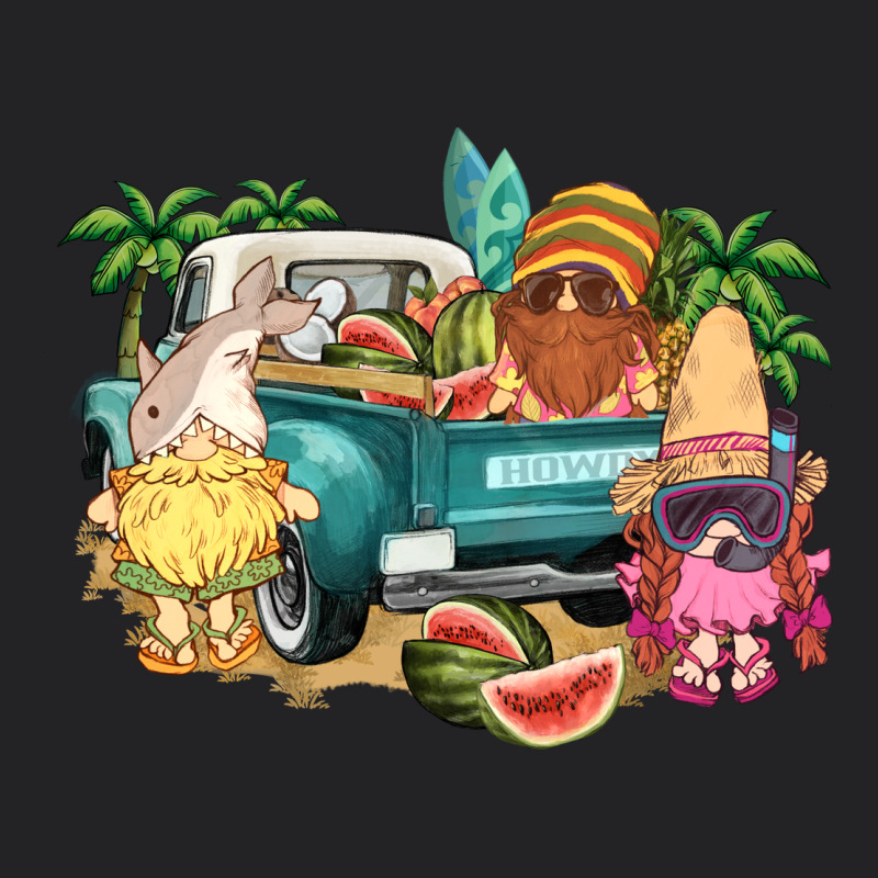Summer Gnomies Truck Vintage Tee by NancyCooperArtShop | Teevron