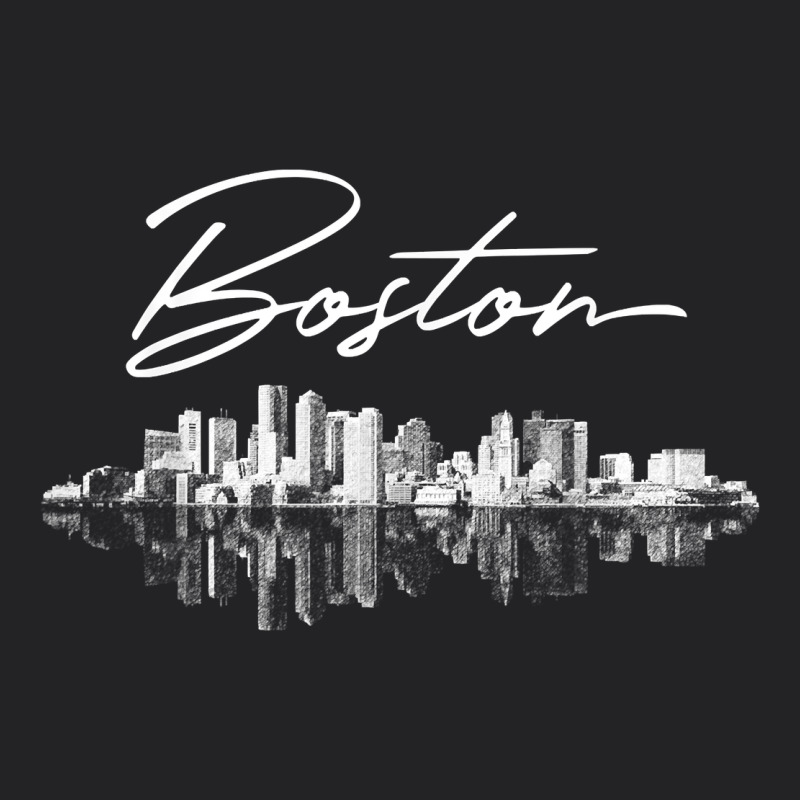 Boston Skyline T Shirt For Women, Men, Girls & Boys Vintage Tee by linhVisuals | Teevron