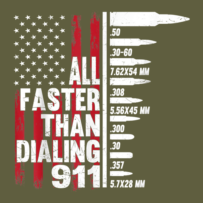 All Faster Than Dialing 911 American Flag Gun Lover For Men T Shirt Vintage Tee by linhVisuals | Teevron