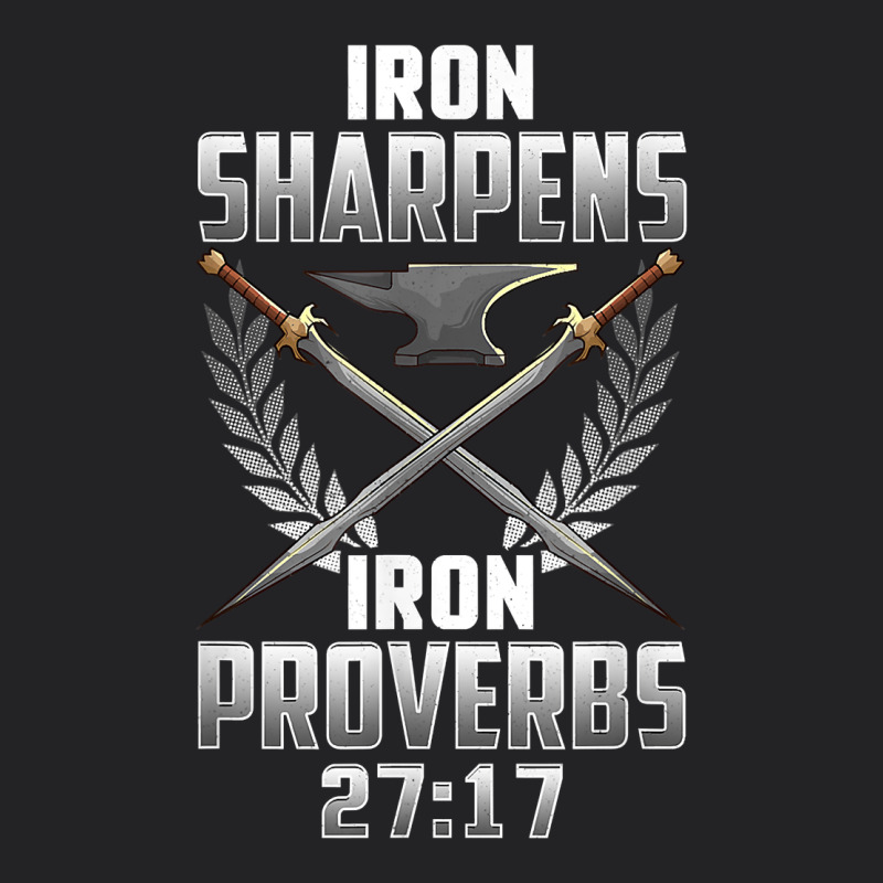 Iron Sharpens Iron Quote Proverbs 2717 Christian Cool Gift T Shirt Vintage Tee by linhVisuals | Teevron