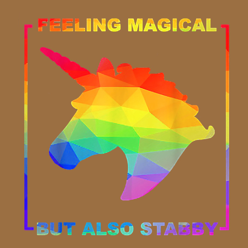 Feeling Magical But Also Stabby Unicorn Rainbow T Shirt Vintage Tee by linhVisuals | Teevron