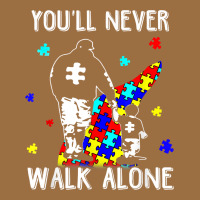 Autism Dad You Will Never Walk Alone Support Autism Son T Shirt Vintage Tee | Teevron