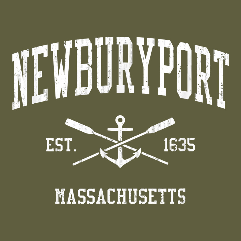 Newburyport Ma Vintage Crossed Oars & Boat Anchor Sports T Shirt Vintage Tee by linhVisuals | Teevron
