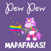 Womens Pew Madafakas Funny Fantasy Unicorn With Rainbow Gun   White V Vintage Tee | Teevron