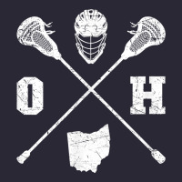 Ohio Lacrosse Sticks & Helmet State Outline Lax Player T Shirt Vintage Tee | Teevron